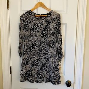 DKNY Dress, black and grey, animal print, size 6